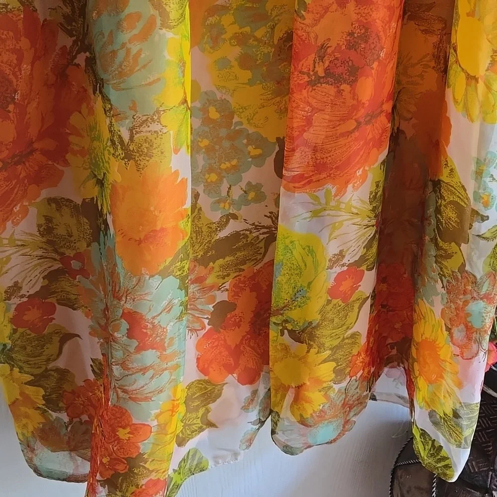 ⭐️ Host Pick⭐️ X2  Vintage |  Rare Time Fashions 1970s' Floral Maxi Dress - Picture 6 of 15